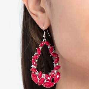 Paparazzi Jewelry Accessories - Tenacious Treasure - Red Earrings - Vintage
